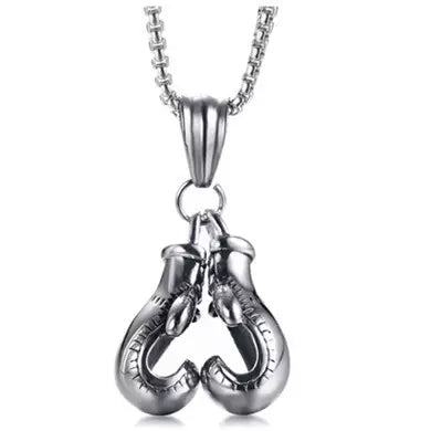 Pair Boxing Gloves Pendant Necklace Jewellery with Chain