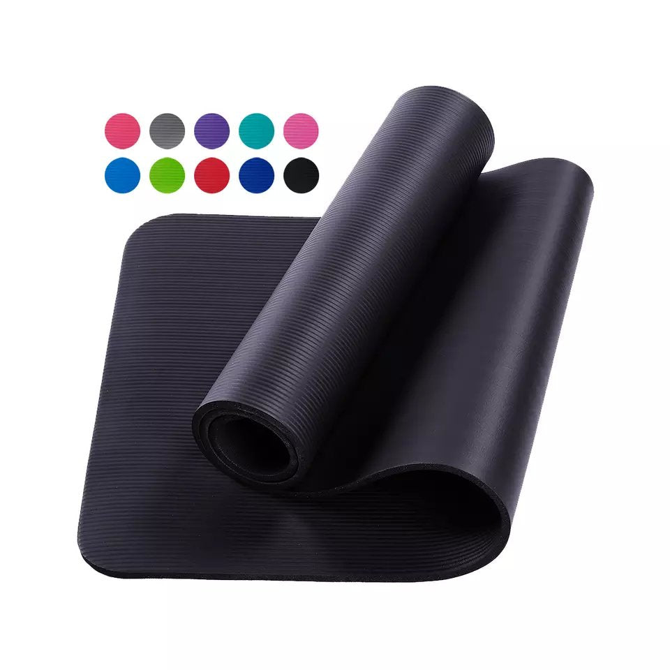 Yoga Matt Fitness Pilates Exercise, Non-Slip 10mm with carrying bag