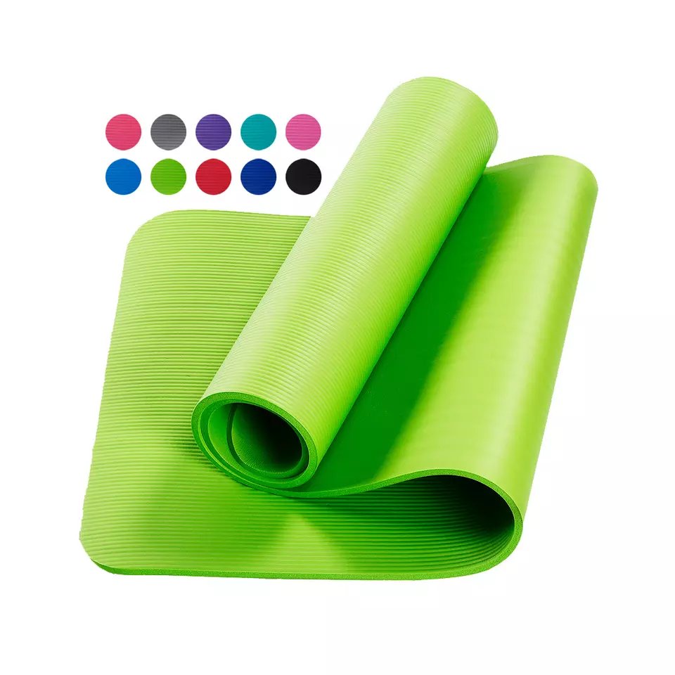 Yoga Matt Fitness Pilates Exercise, Non-Slip 10mm with carrying bag