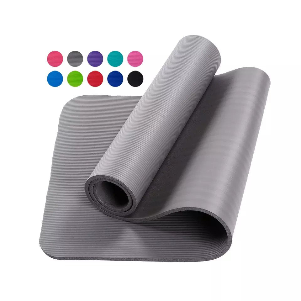 Yoga Matt Fitness Pilates Exercise, Non-Slip 10mm with carrying bag