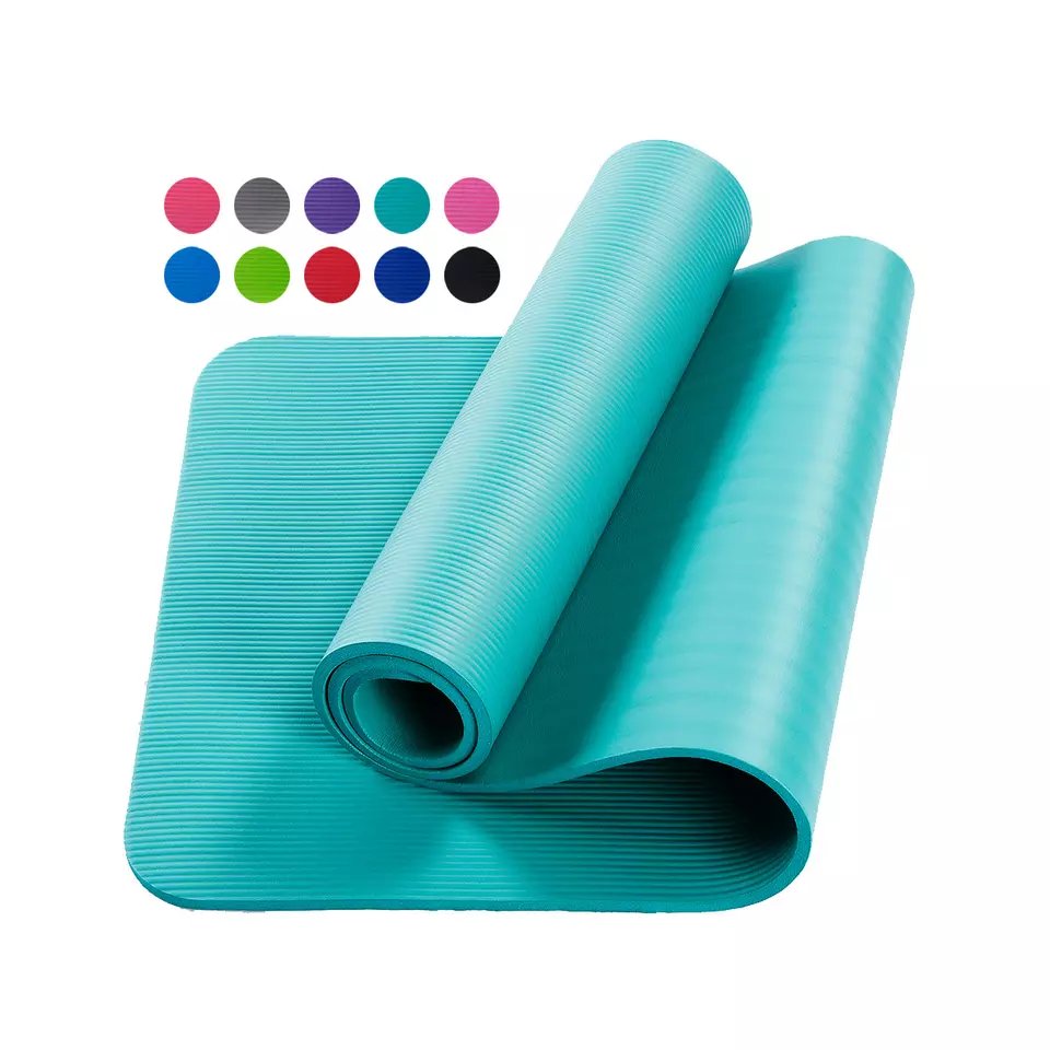Yoga Matt Fitness Pilates Exercise, Non-Slip 10mm with carrying bag