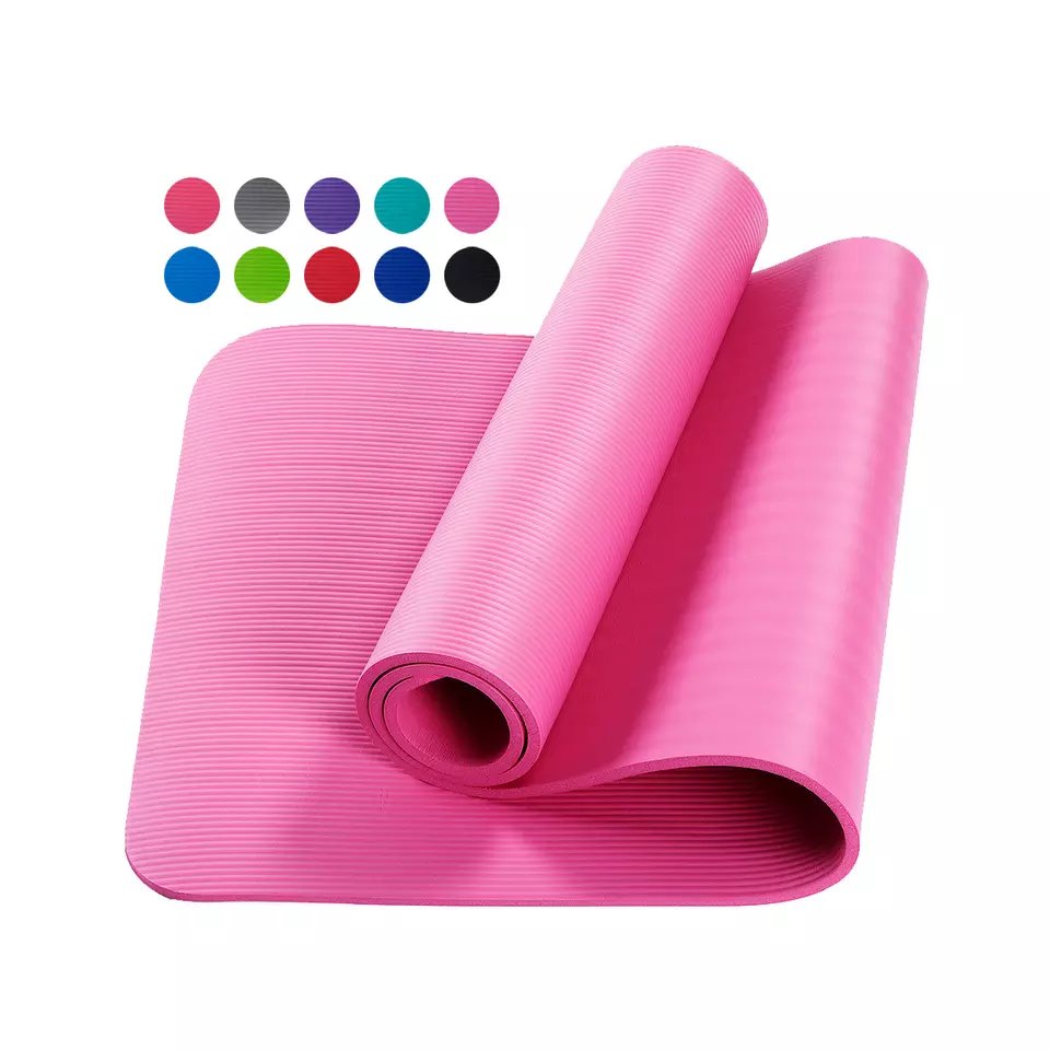 Yoga Matt Fitness Pilates Exercise, Non-Slip 10mm with carrying bag