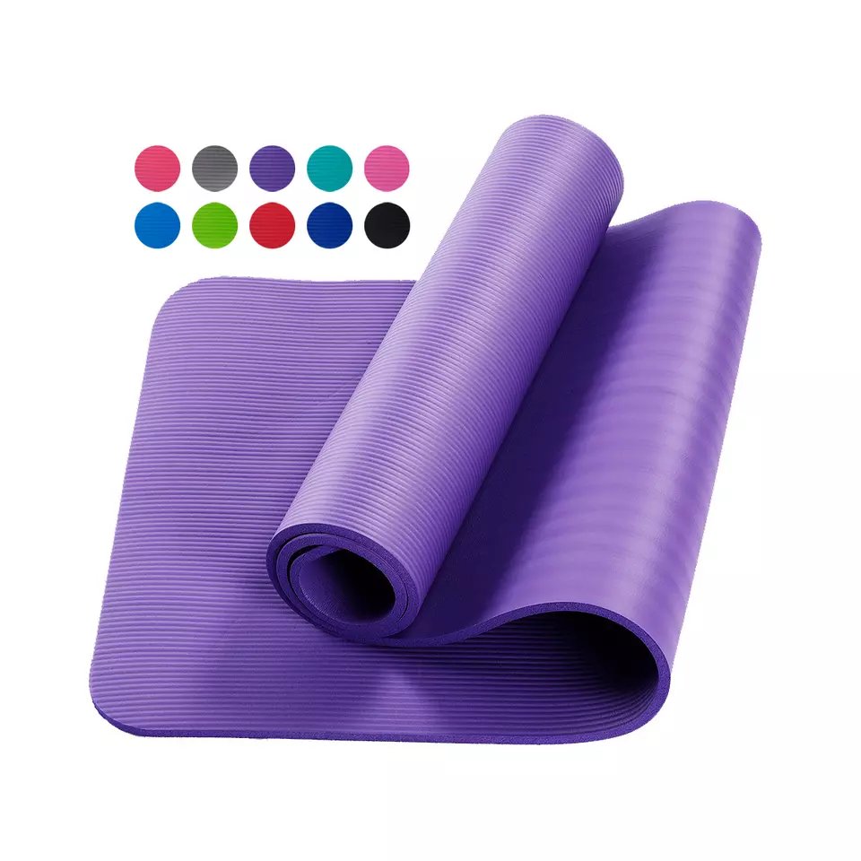 Yoga Matt Fitness Pilates Exercise, Non-Slip 10mm with carrying bag