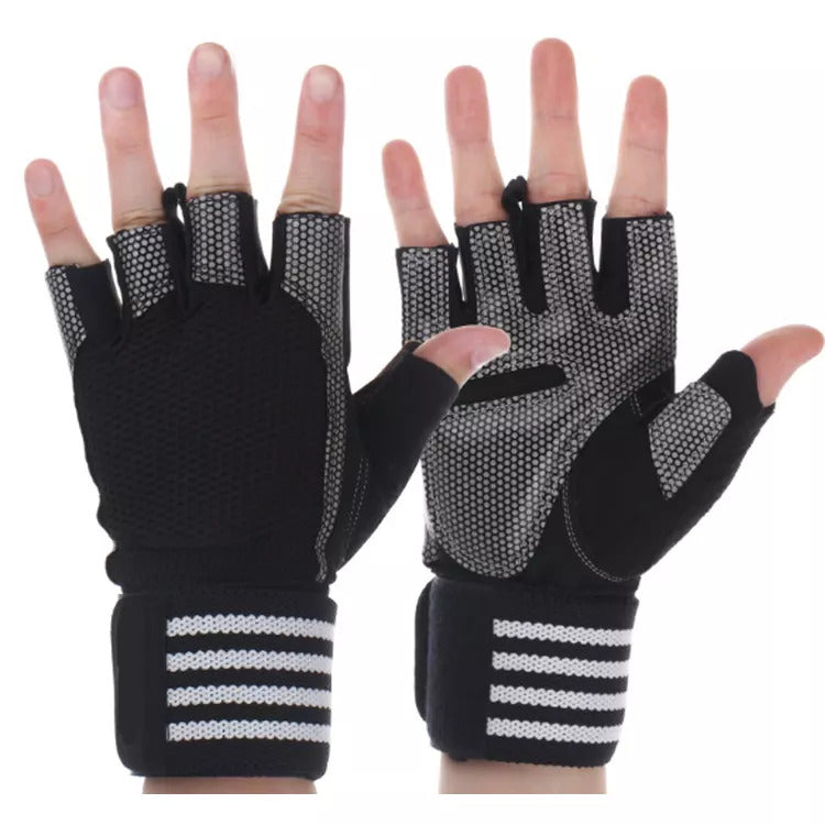 Weight Lifting Gym Workout Gloves Professional Wrist Weight Wrap Non-Slip Grips