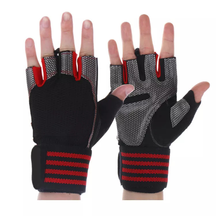 Weight Lifting Gym Workout Gloves Professional Wrist Weight Wrap Non-Slip Grips
